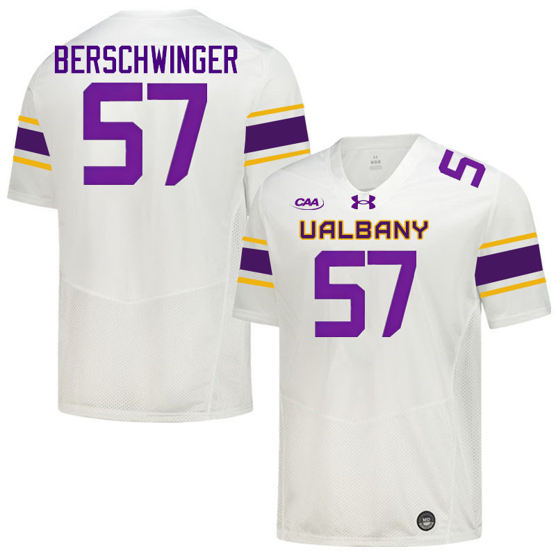 UAlbany Great Danes #57 Troy Berschwinger College Football Jerseys,Uniforms-White